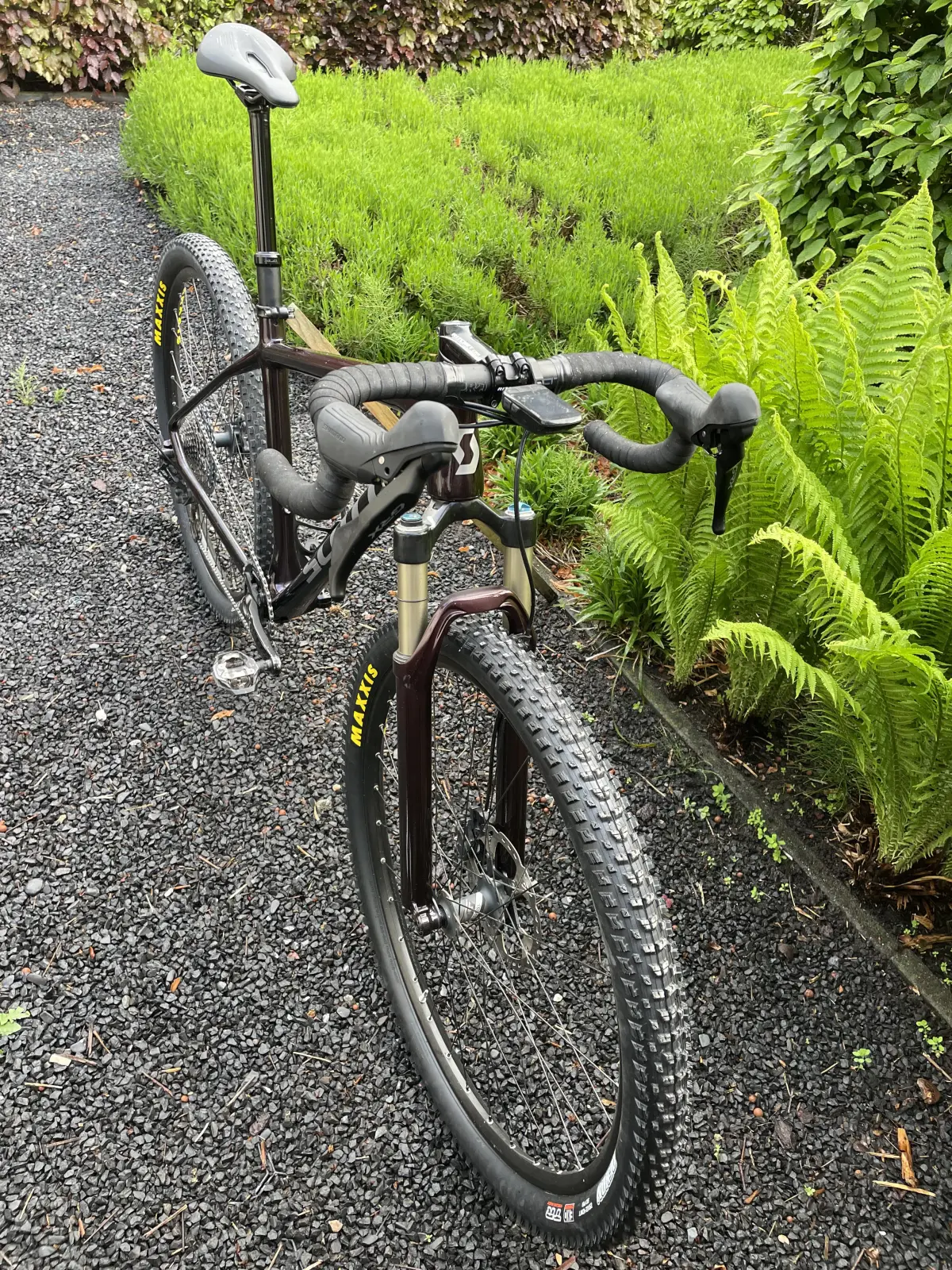 Finished bike from a front three-quarter angle