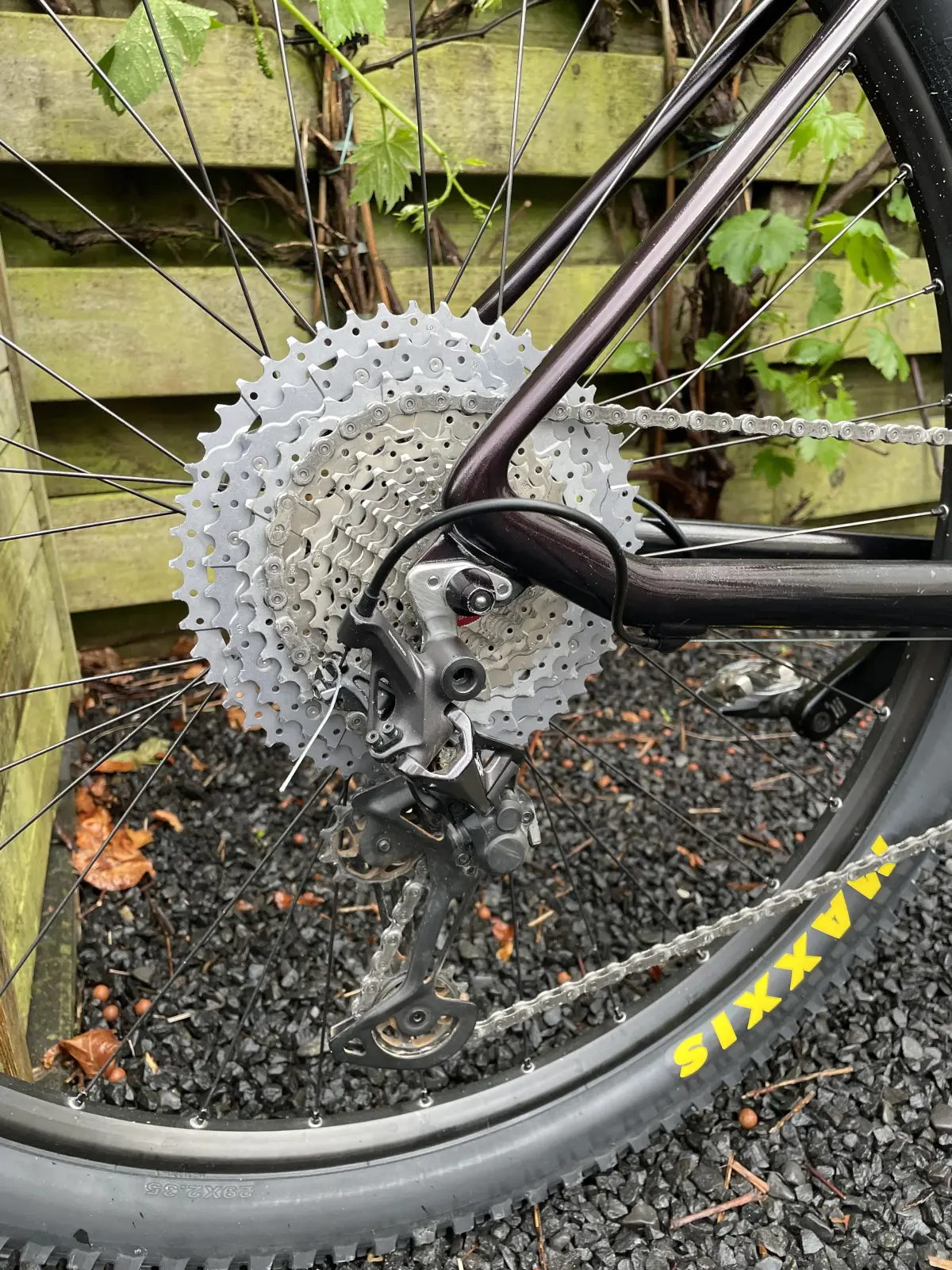 Rear XT 12-speed derailleur and 11-51 SunTour cassette