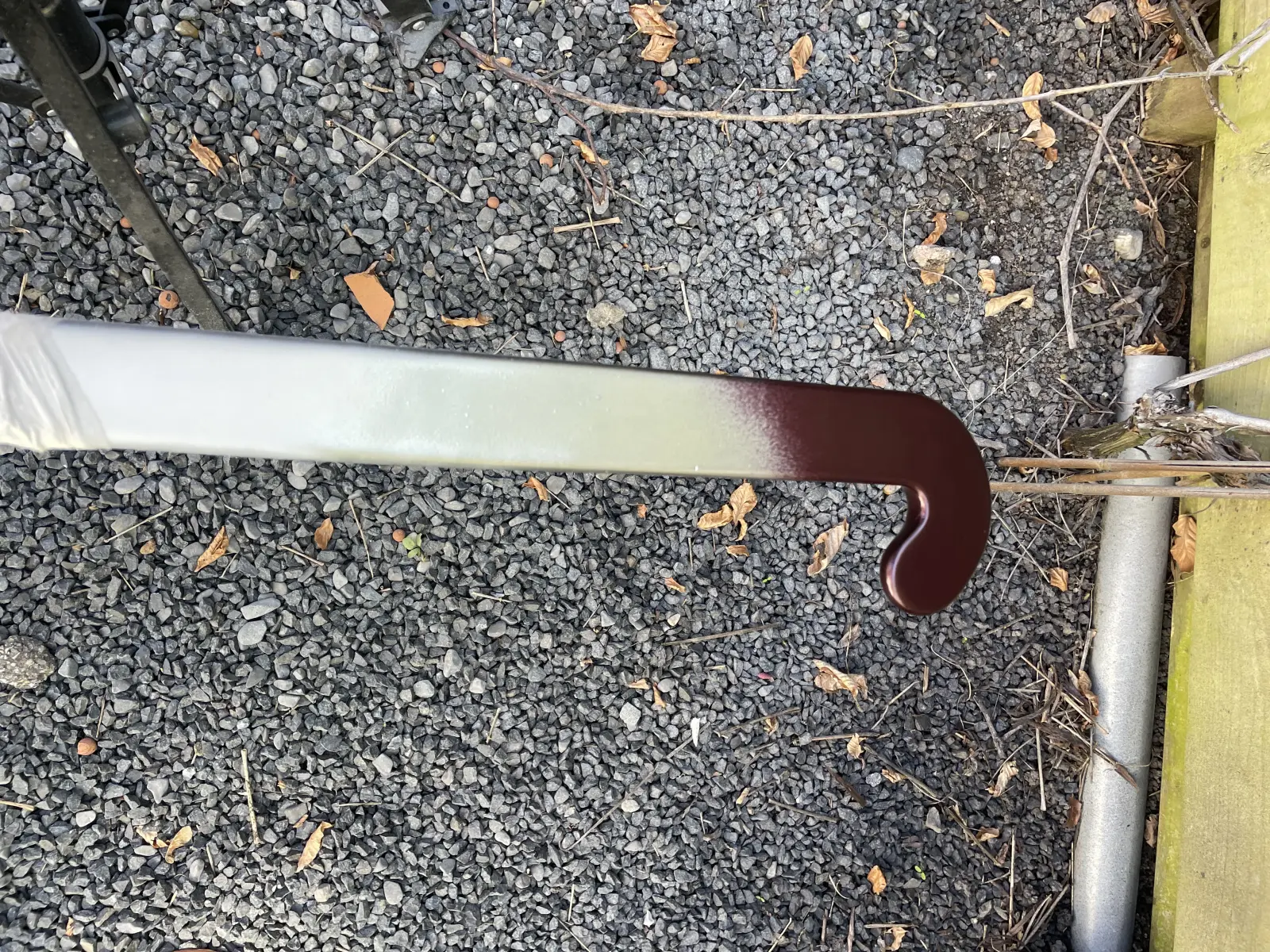 Hockey stick with chrome spray test